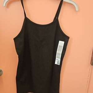 NWT Girls Size XL (14/16) Solid Black Cami Tank Top Adjustable Straps